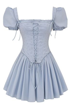 blue corset mini dress