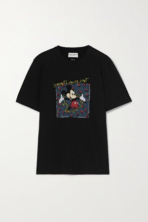 Black + Disney printed cotton-jersey T-shirt | SAINT LAURENT | NET-A-PORTER