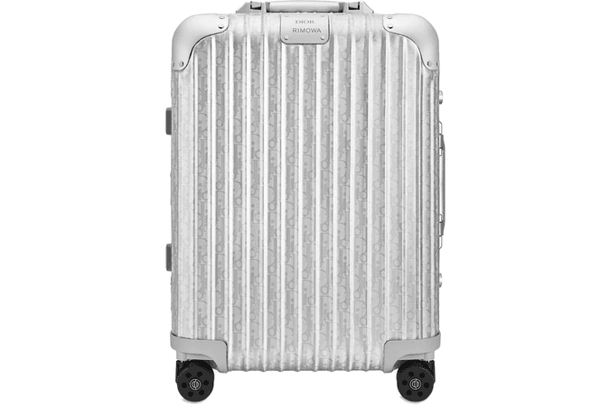 Dior x RIMOWA 4-Wheel Cabin Suitcase Aluminium Dior Oblique Luggage