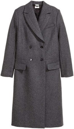 Wool-blend Coat - Gray