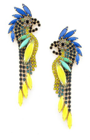 Crystal Parrot Earrings