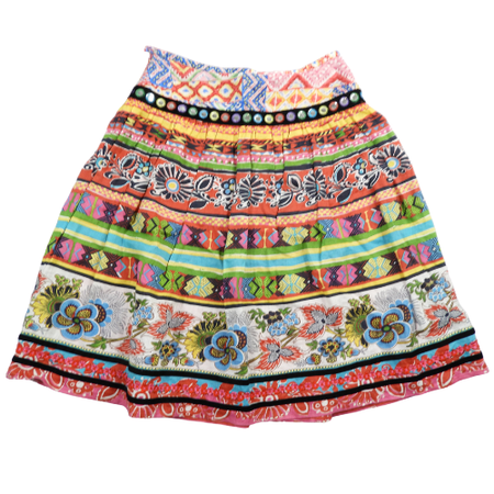 WD NY Multi-Color Linen Midi Length A-Line Flare Skirt Women's Size 8 | eBay