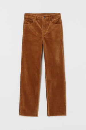 Ankle-length Corduroy Pants - Dark beige - | H&M US