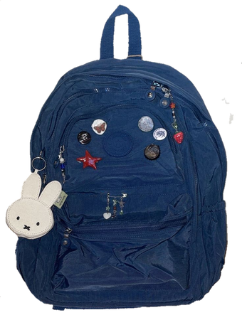 blue old aesthetic Backpack without bg
