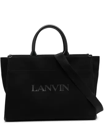 Lanvin logo-print Leather Tote Bag - Farfetch