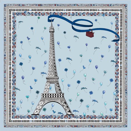 Tour Eiffel Logo Silk Scarf