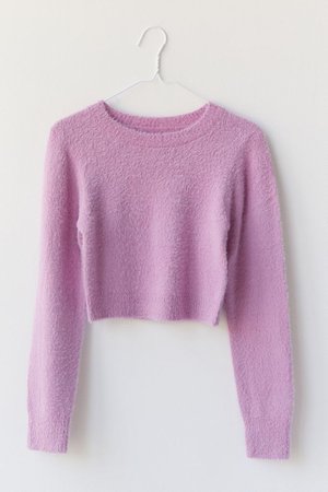 UO Spenser Fuzzy Crew Neck Sweater | Urban Outfitters