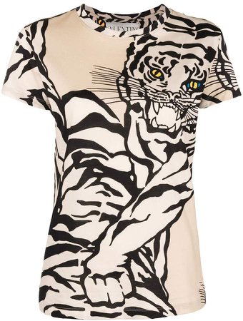 tiger motif T-shirt