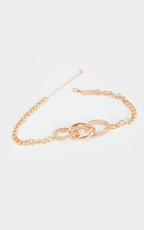Gold Diamante Statement Chain Necklace | PrettyLittleThing
