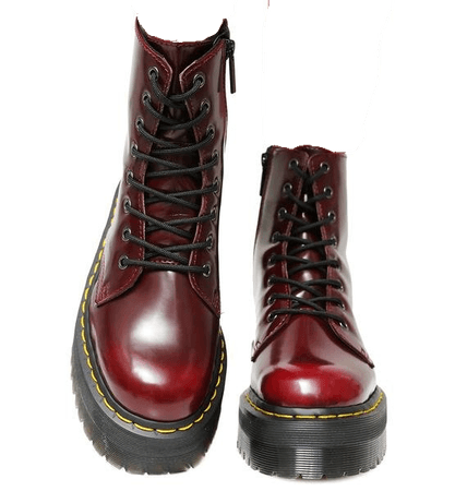 dark red Dr Martens boots