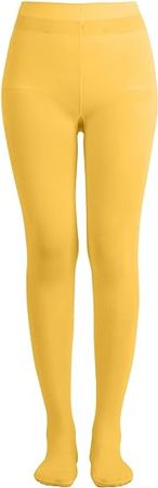 EMEM Apparel Women's Ladies Solid Colored Opaque Dance Ballet Costume Microfiber Footed Tights Stockings Fashion Suntan D at Amazon Women’s Clothing store