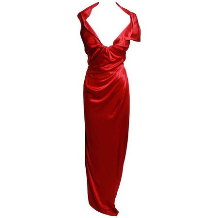 Vivienne Westwood Basque Evening Gown with Draped Neckline For Sale at 1stdibs
