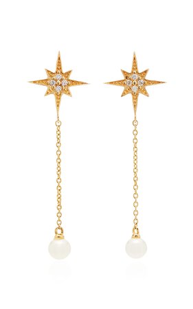 Starburst Pearl Drop Earrings by Sydney Evan | Moda Operandi