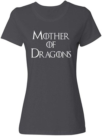 Amazon.com: Memento Mother of Dragons GOT Women's Ladies Crewneck T-Shirt (Gray, Large): Clothing