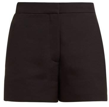 Tailored Wool Blend Shorts - Womens - Black