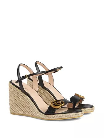 Shop Gucci Aitana 85mm espadrille wedge sandals with Express Delivery - FARFETCH