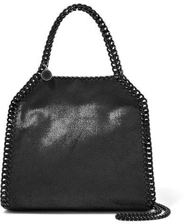 Falabella Faux Brushed-leather Shoulder Bag - Black