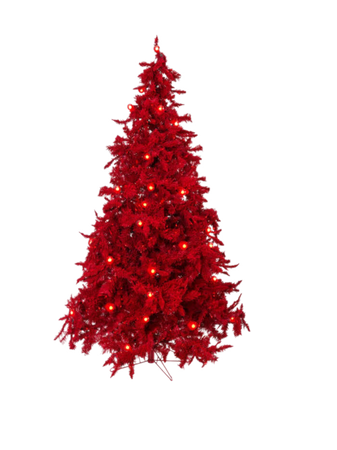 red Christmas tree holidays decor