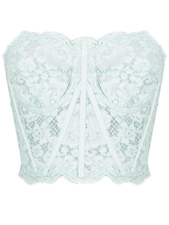 Shop blue Dolce & Gabbana strapless lace boned bodice with Express Delivery - Farfetch