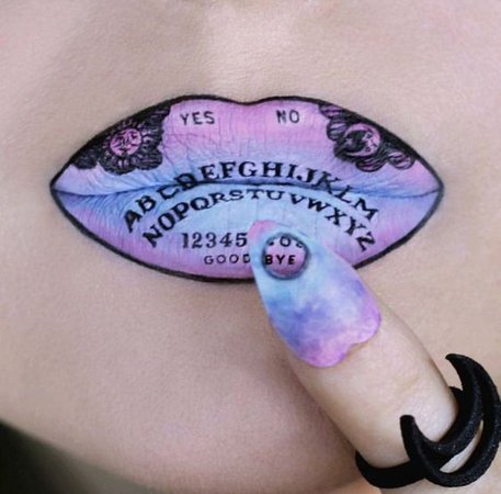 Pastel Goth Ouija Board Lips & Nails