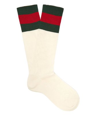 GUCCI Web-striped cotton-blend socks