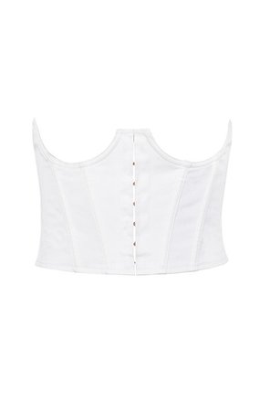 Clothing : Tops : 'Yulia' White Cotton Underbust Corset
