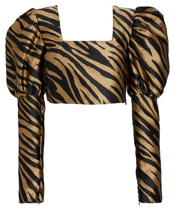 Andamane Eloise Zebra Stripe Crop Top | INTERMIX®