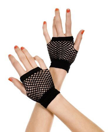 fishnet gloves black