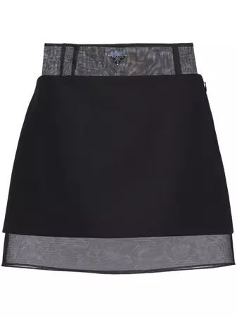 Prada crinoline-panel Wool Mini skirt - Farfetch