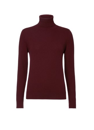 Burgundy Kid cashmere turtleneck sweater | Lanificio Colombo
