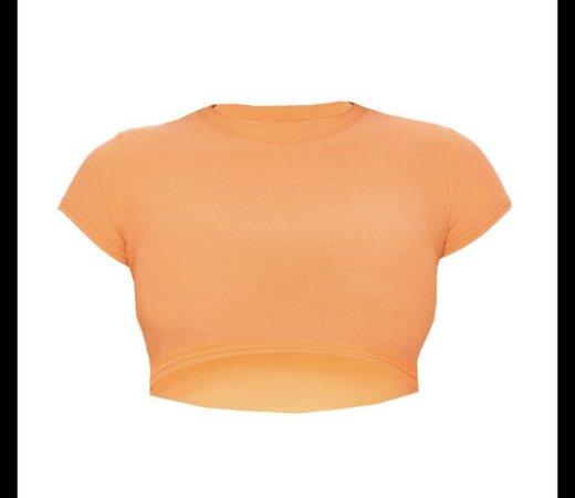 light orange cropped shirt