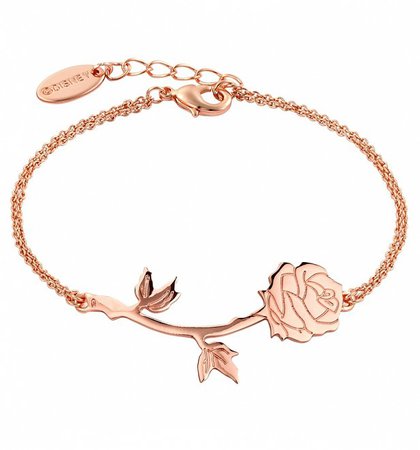 Rose Gold Plated Beauty & The Beast Rose Bracelet from Disney Couture