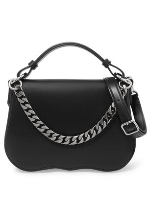 CALVIN KLEIN 205W39NYC | Chain-trimmed leather shoulder bag | NET-A-PORTER.COM