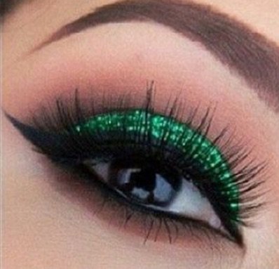 Glitter Green Eye makeup