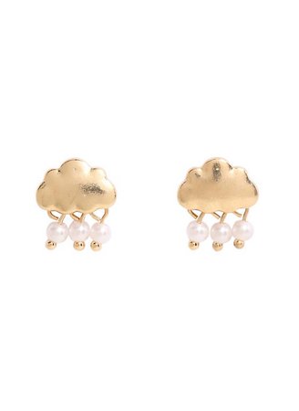 rain cloud gold pearl earrings jewelry