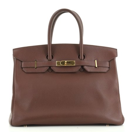 Hermes Birkin Handbag Brown Togo with Gold Hardware 35 Brown 4974316 – Rebag