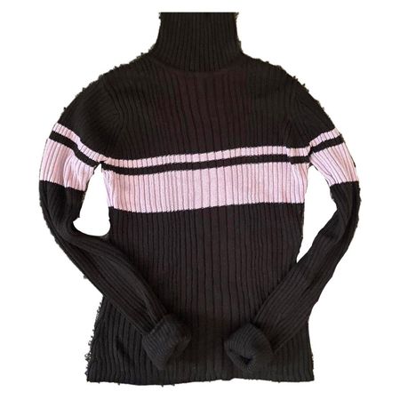brown and pink striped sweater - brown turtle neck... - Depop