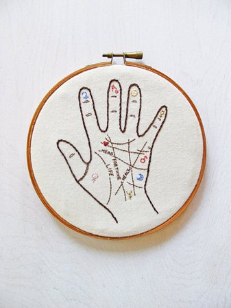 Palmistry pdf embroidery pattern | Etsy