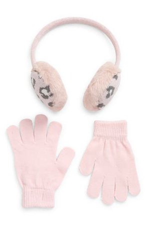 Capelli New York Kids' Leopard Earmuffs and Gloves Set | Nordstrom