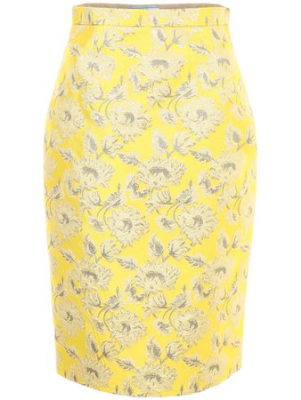 Prada Prada Lurex Jacquard Skirt - TOPAZIO (Yellow) - 10524852 | italist