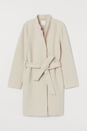 Coat with Tie Belt - Light beige - Ladies | H&M US