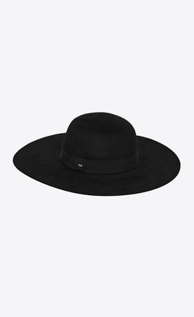 Asymmetrical hat in rabbit felt | Saint Laurent United Kingdom | YSL.com