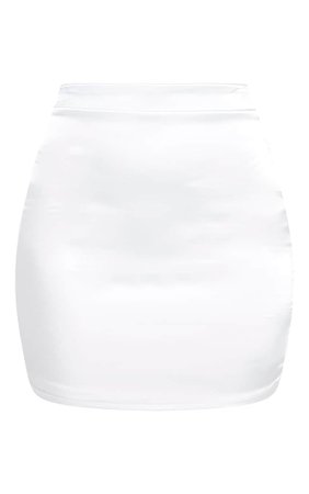 White Satin High Waisted Mini Skirt | Skirts | PrettyLittleThing