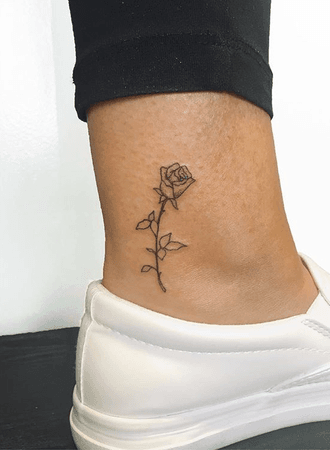 small rose tattoo on ankle - Google Search