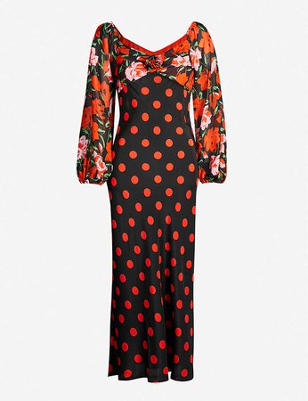 RIXO - Josephine silk midi dress | Selfridges.com