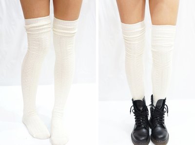 Cozy Cable Knit Thigh high socks Boot socks -Creamy white · Sandysshop · Online Store Powered by Storenvy
