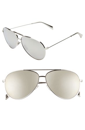 CELINE 61mm Mirrored Aviator Sunglasses | Nordstrom