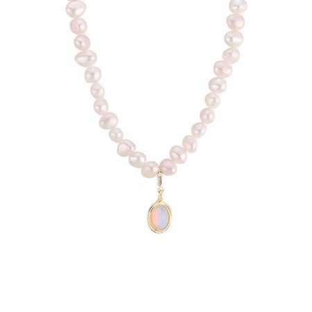 Opal Pendant with Pearl Necklace – L’ÉTOILE | FASHION JEWELRY