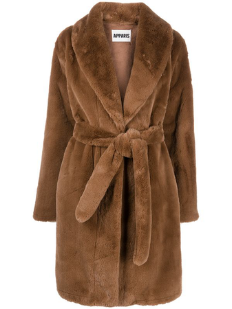Apparis Bree belted faux-fur coat $258