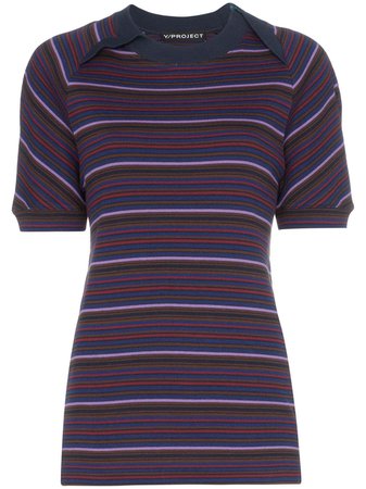 Y/project Striped T-Shirt | Farfetch.com